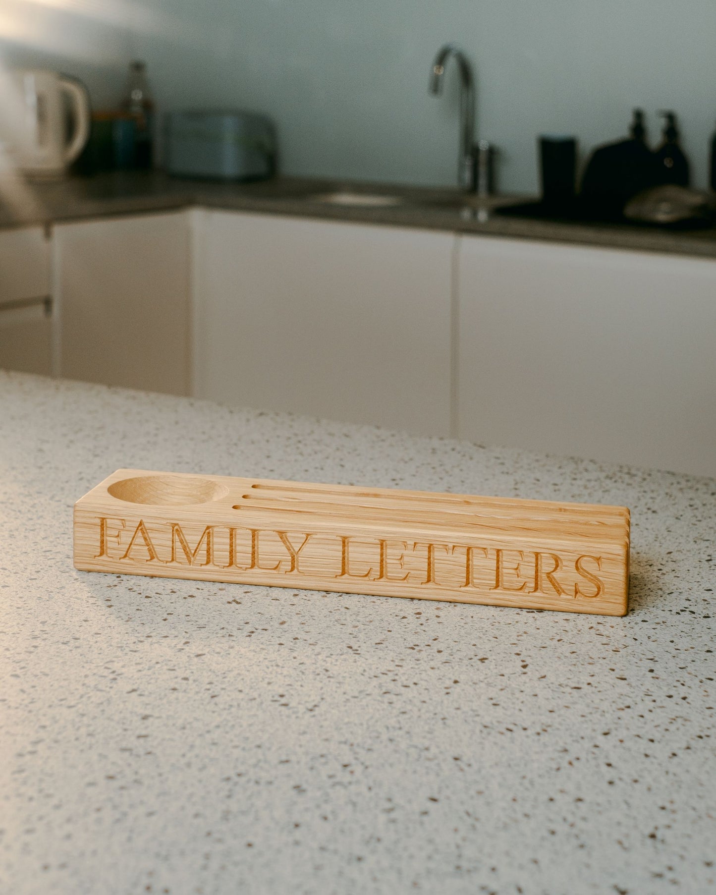 Personalised Oak Letter Tidy