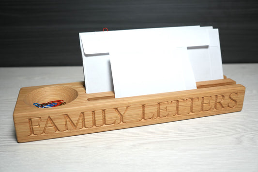 Personalised Oak Letter Tidy