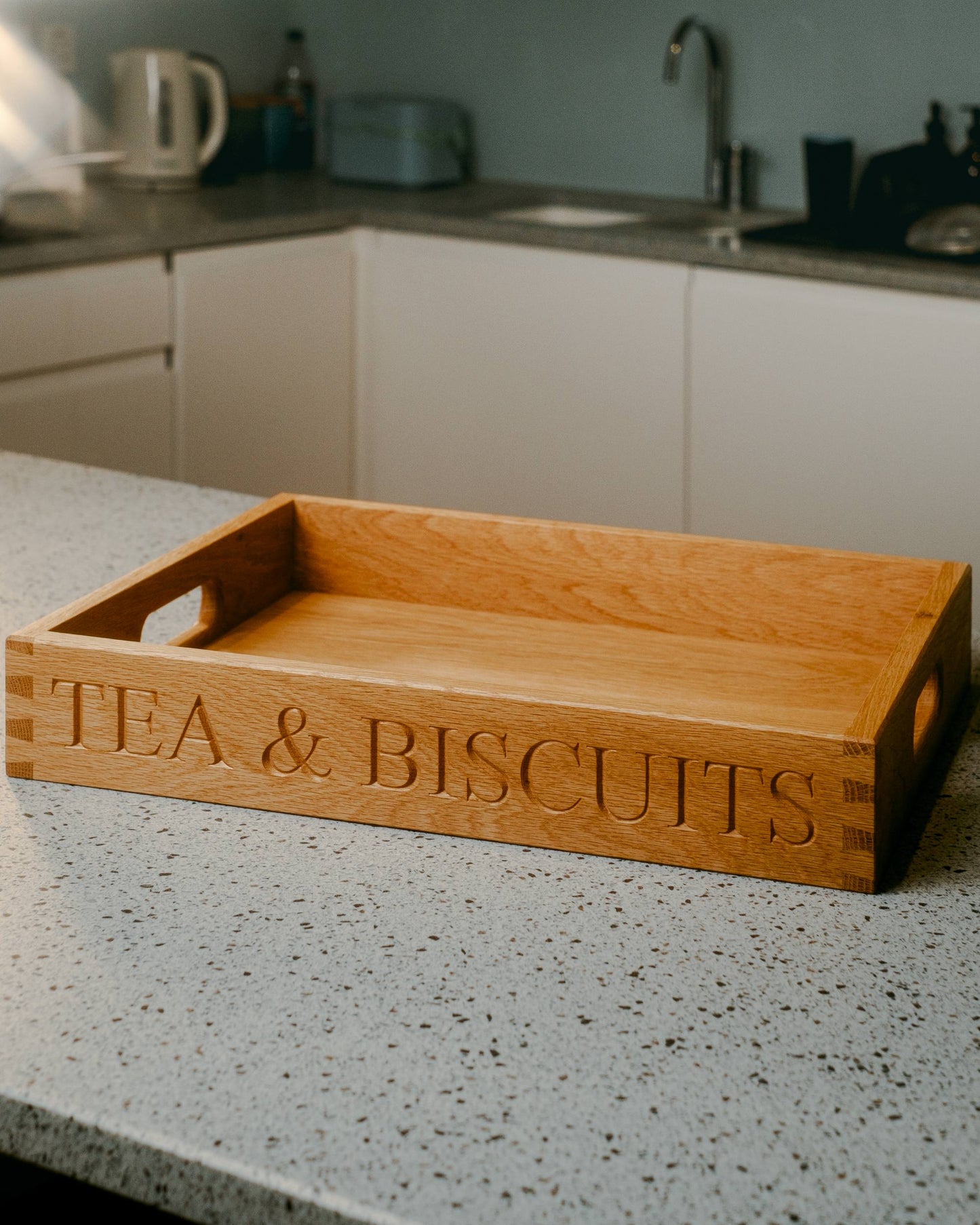Personalised hardwood butler tray