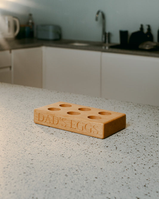 Personalised Oak Egg Rack (6 eggs)