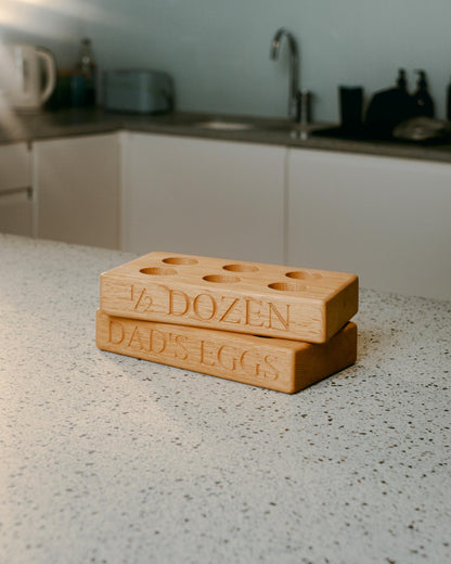 Personalised Oak Egg Rack (6 eggs)