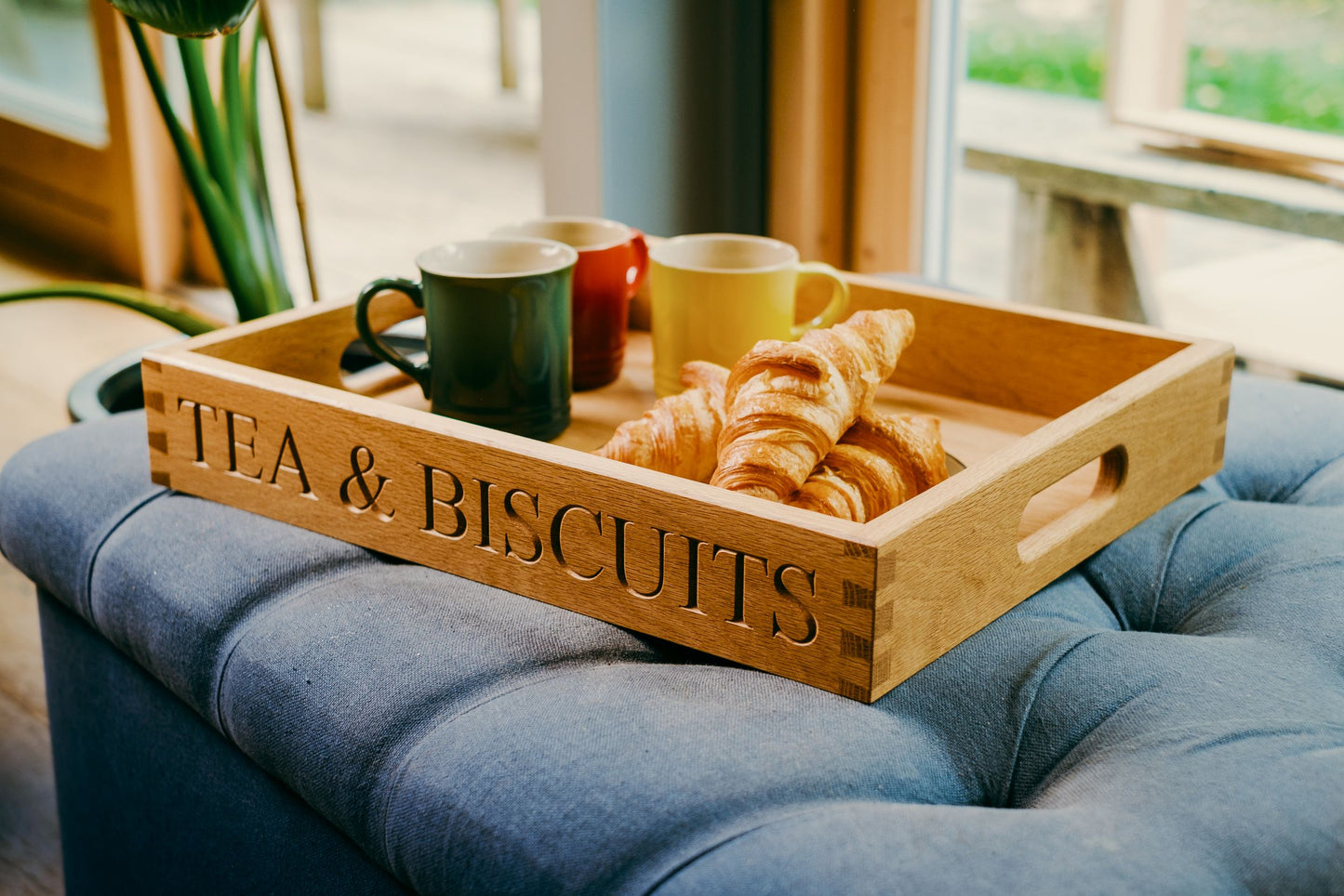 Personalised hardwood butler tray