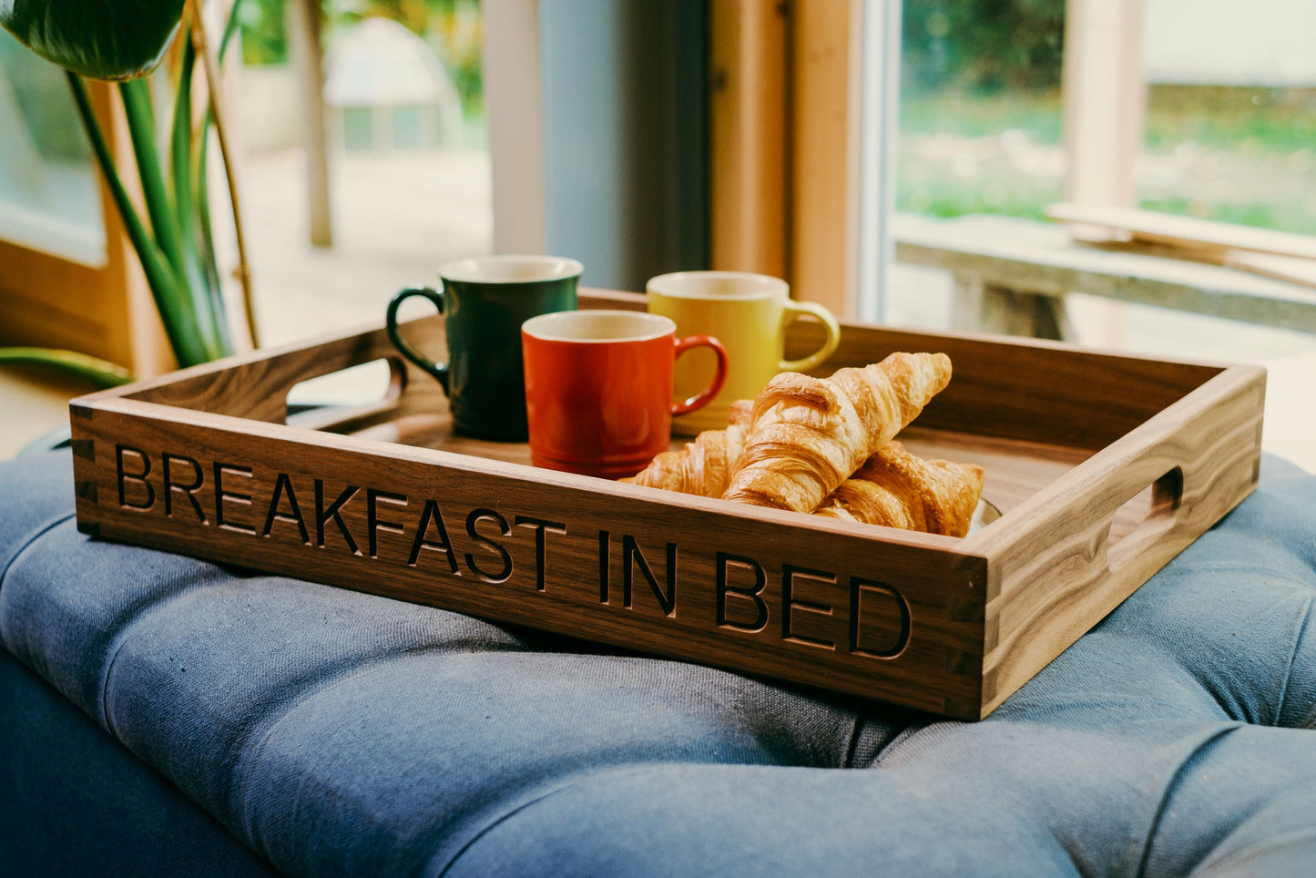 Personalised hardwood butler tray