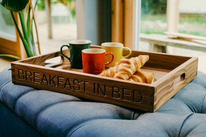 Personalised hardwood butler tray
