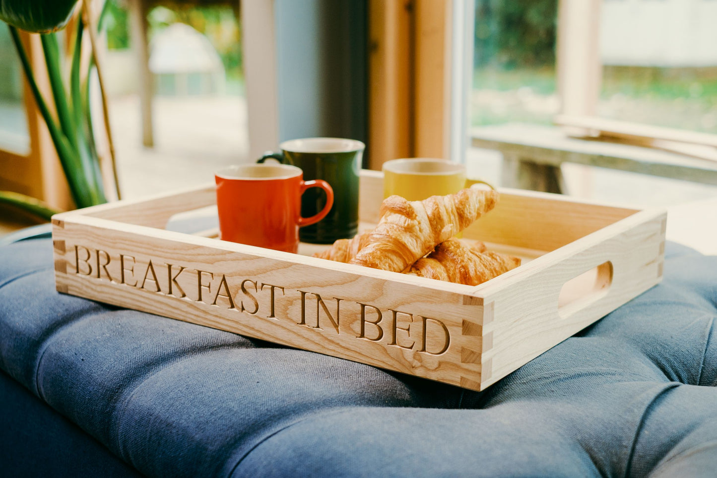 Personalised hardwood butler tray