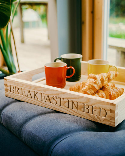 Personalised hardwood butler tray