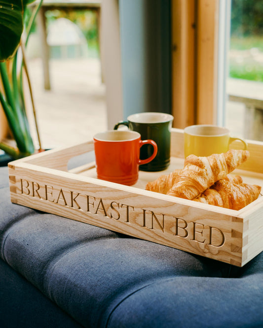 Personalised hardwood butler tray