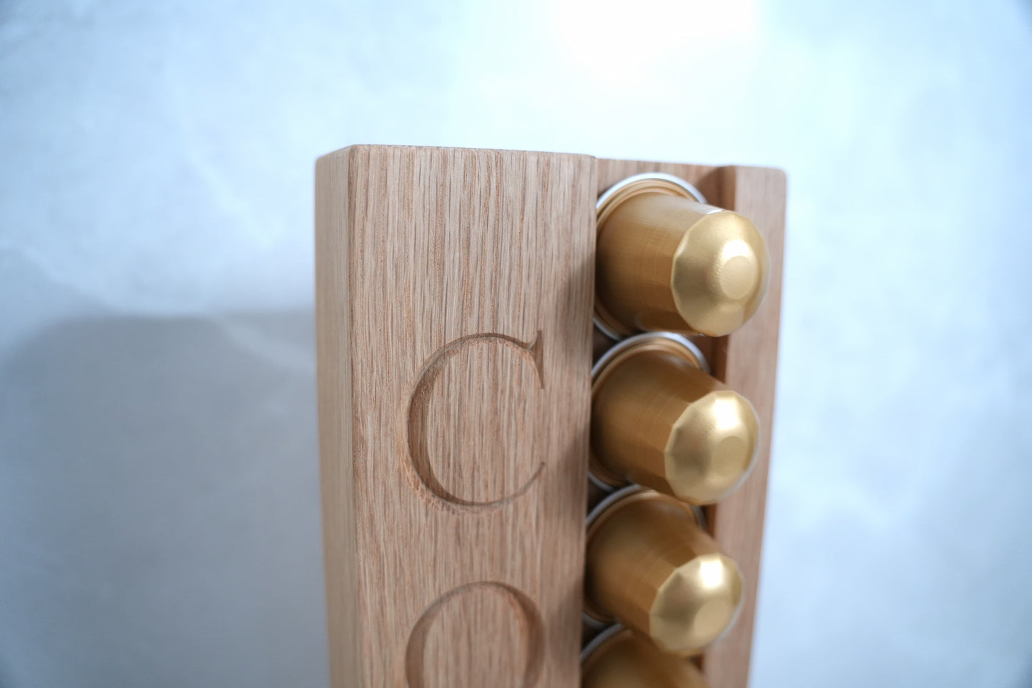 Solid Oak Coffee Capsule Rack (10 Nespresso Original Capsules)