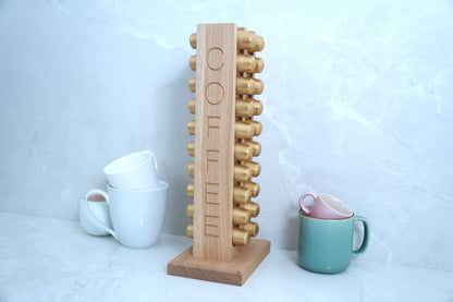 Solid Oak Coffee Capsule Rack (40 Nespresso Original Capsules)