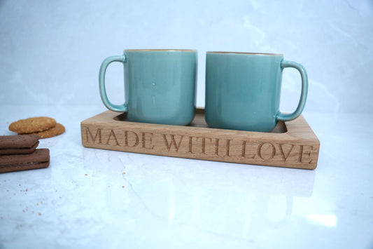 Small Personalised Oak Drinks Tray